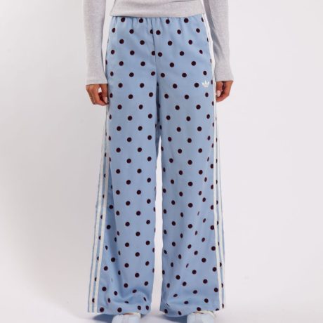 adidas Satin Polka Dots Wide Leg Track Pants Clear
