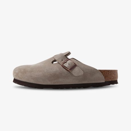 Birkenstock Boston Suede Taupe Narrow Fit SFB