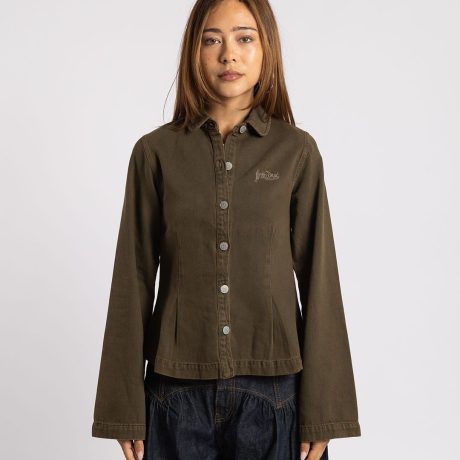 Brain Dead Denim Mesa School Shirt Mud