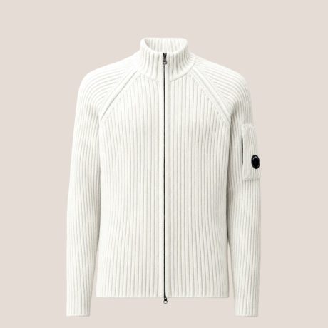C.P. Company Fleece Knit Lens Full Zip Cardigan