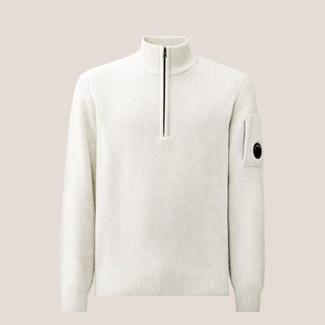 C.P. Company Fleece Knit Lens Half Zip Sweater