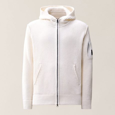 C.P. Company Lambswool Hooded Lens Zip Sweater