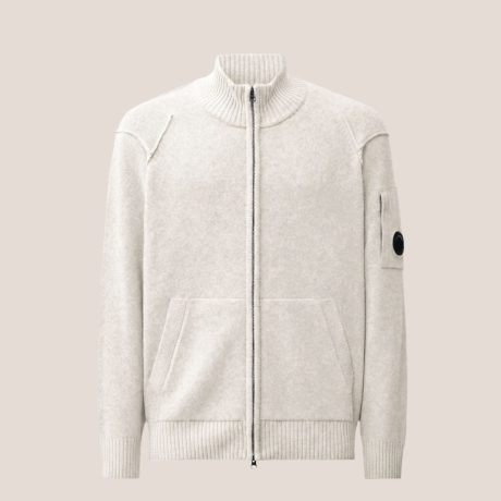 C.P. Company Lambswool Lens Full Zip Sweater