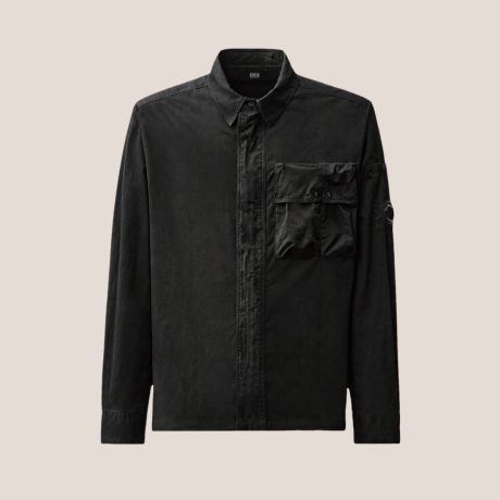 C.P. Company Organic Gabardine Long Sleeve Lens Hidden Zip Shirt