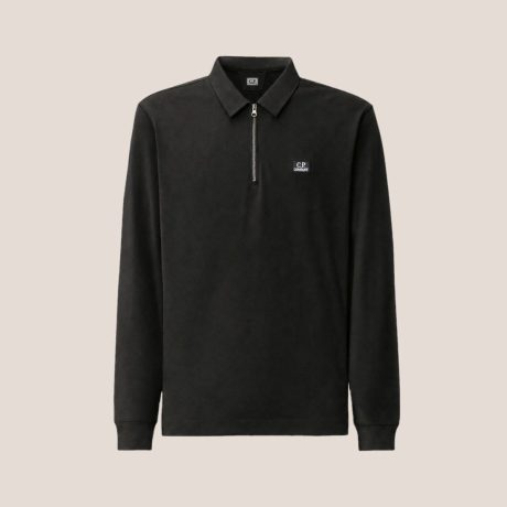 C.P. Company Stretch Piquet Long Sleeve Zip Polo