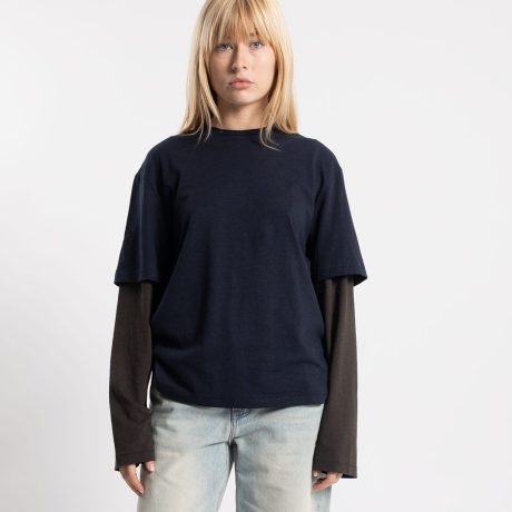 COOR Layered Mix Cut Long-Sleeve T-Shirt