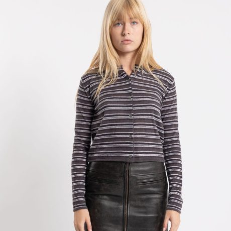 COOR Multi Stripe Crop Cardigan