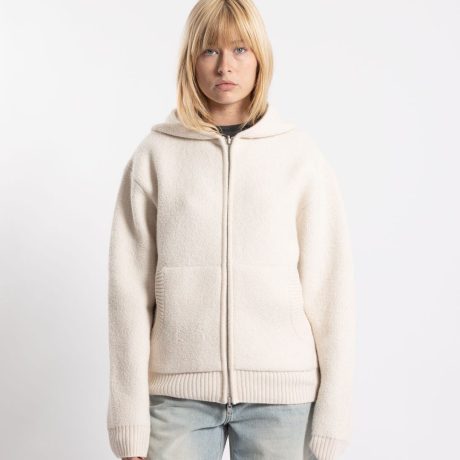 COOR Reversible Boucle Knit Hooded Zip-Up