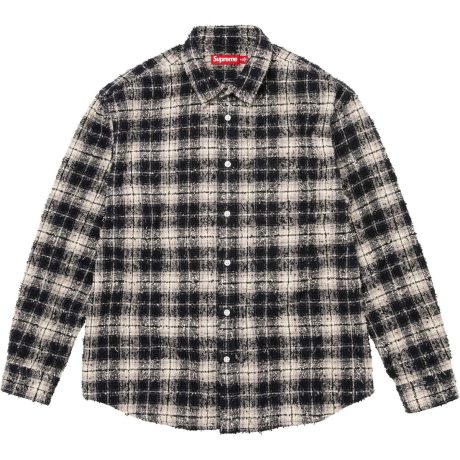 Frayed Textured Plaid Shirt