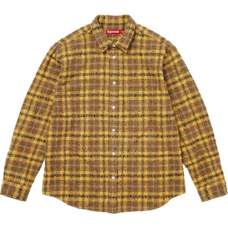 Frayed Textured Plaid Shirt