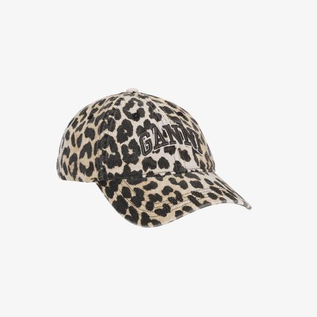 Ganni Leopard Canvas Cap