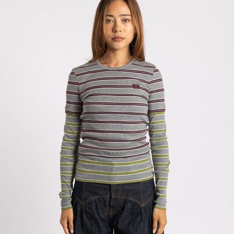 Ganni Long-sleeve Top Double Stripe Port Royale