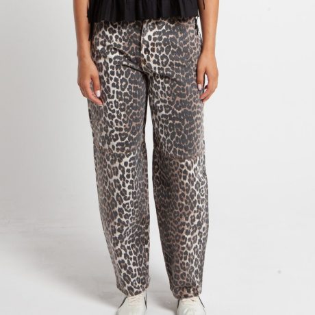 Ganni Stary Leopard Print Jeans