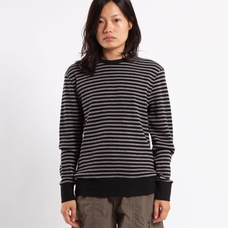 Pop Trading Company Striped Waffle Crewneck