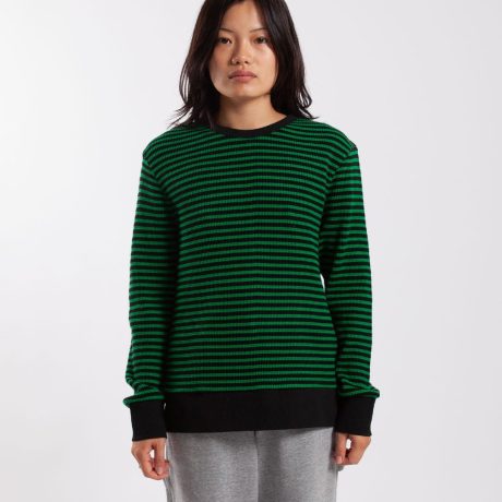 Pop Trading Company Striped Waffle Crewneck