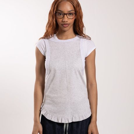 Rhodolirion Ribbed Frill Tank Top