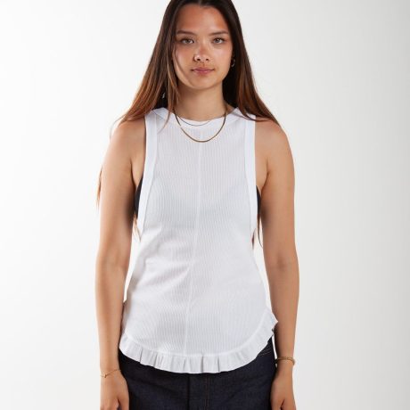 Rhodolirion Ribbed Frill Tank Top