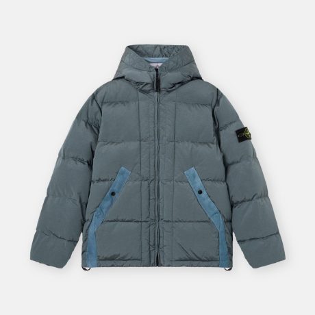 Stone Island Hooded down jacket with drawcord hem