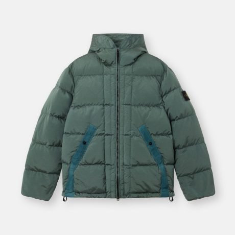 Stone Island Hooded down jacket with drawcord hem