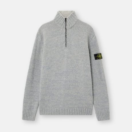 Stone Island Loose-fit half-zip jumper with ribbed trims