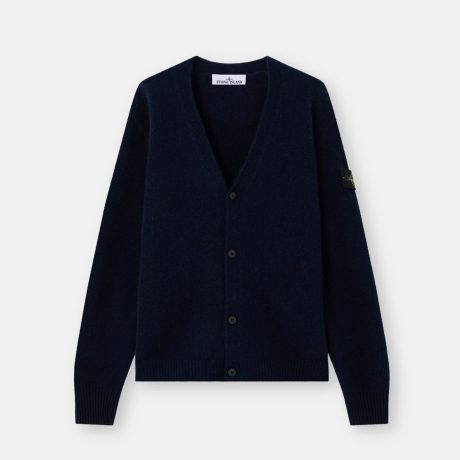 Stone Island Loose-fit V-neck cardigan with contrast knit details