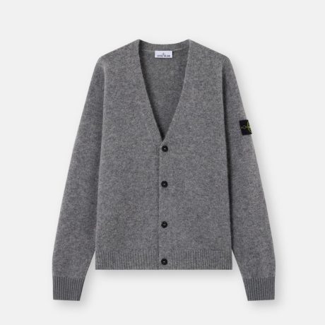 Stone Island Loose-fit V-neck cardigan with contrast knit details