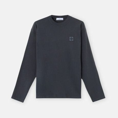 Stone Island Regular-fit long-sleeve T-shirt with tonal Compass logo patch