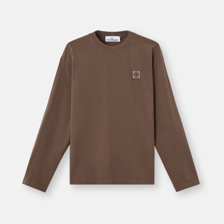 Stone Island Regular-fit long-sleeve T-shirt with tonal Compass logo patch