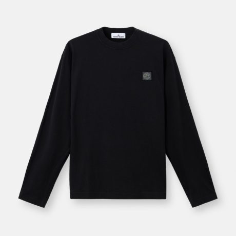 Stone Island Regular-fit long-sleeve T-shirt with tonal Compass logo patch