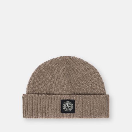 Stone Island Reversible knit beanie with Compass logo patch