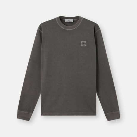 Stone Island Slim-fit long-sleeve T-shirt with 'Fissato' effect