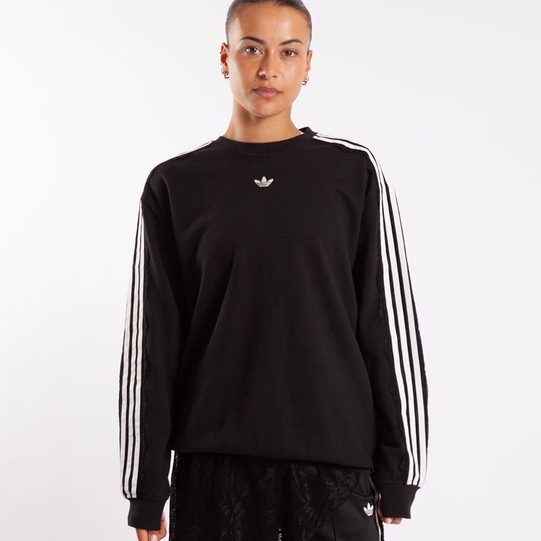 adidas Lace 3 Stripes Crew Sweatshirt