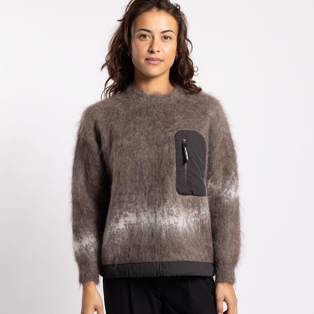 and wander Jacquard Shaggy Knit Crewneck