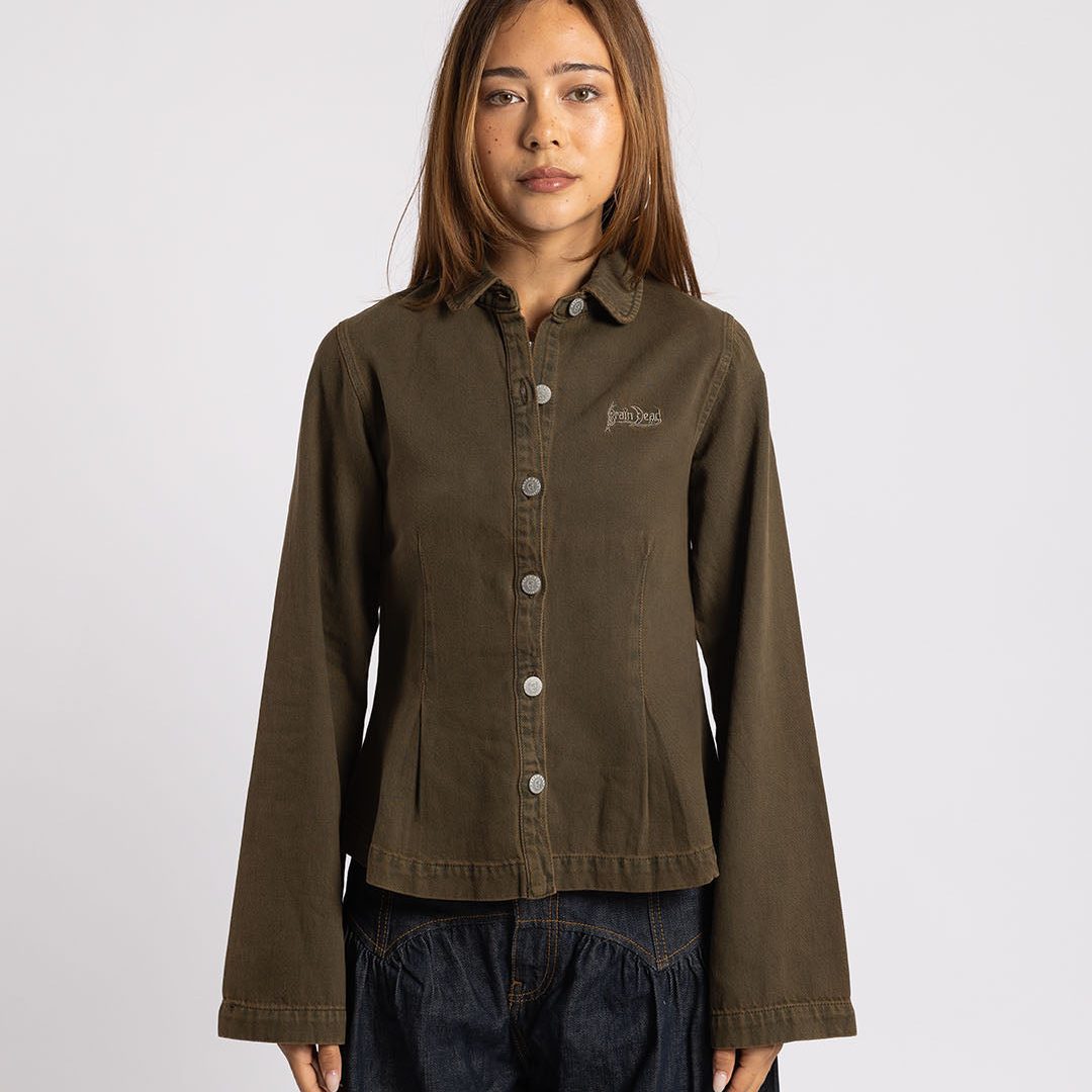 Brain Dead Denim Mesa School Shirt Mud