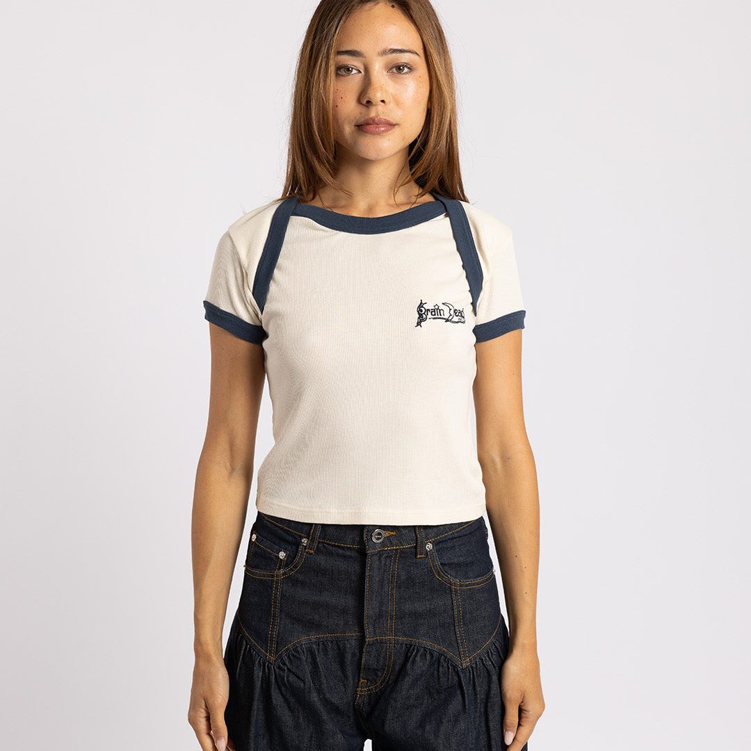 Brain Dead Ribbed Envelope Baby Tee
