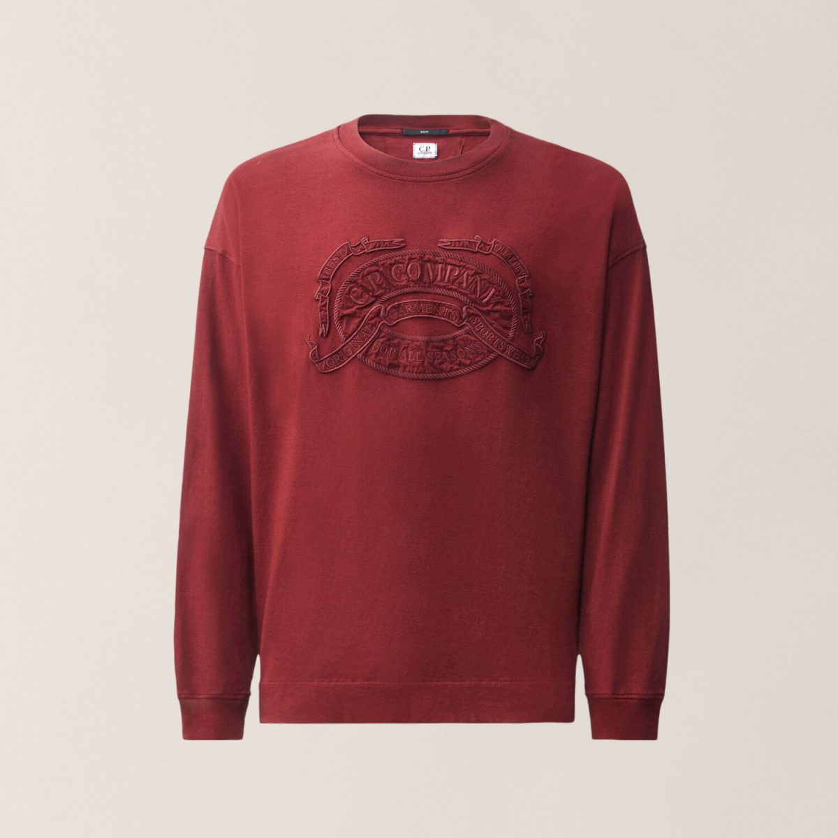 C.P. Company 20/1 Jersey Boxy Long Sleeve Logo T-Shirt