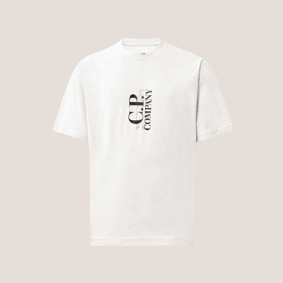 C.P. Company 30/1 Jersey Short Sleeve Vertical Logo T-Shirt