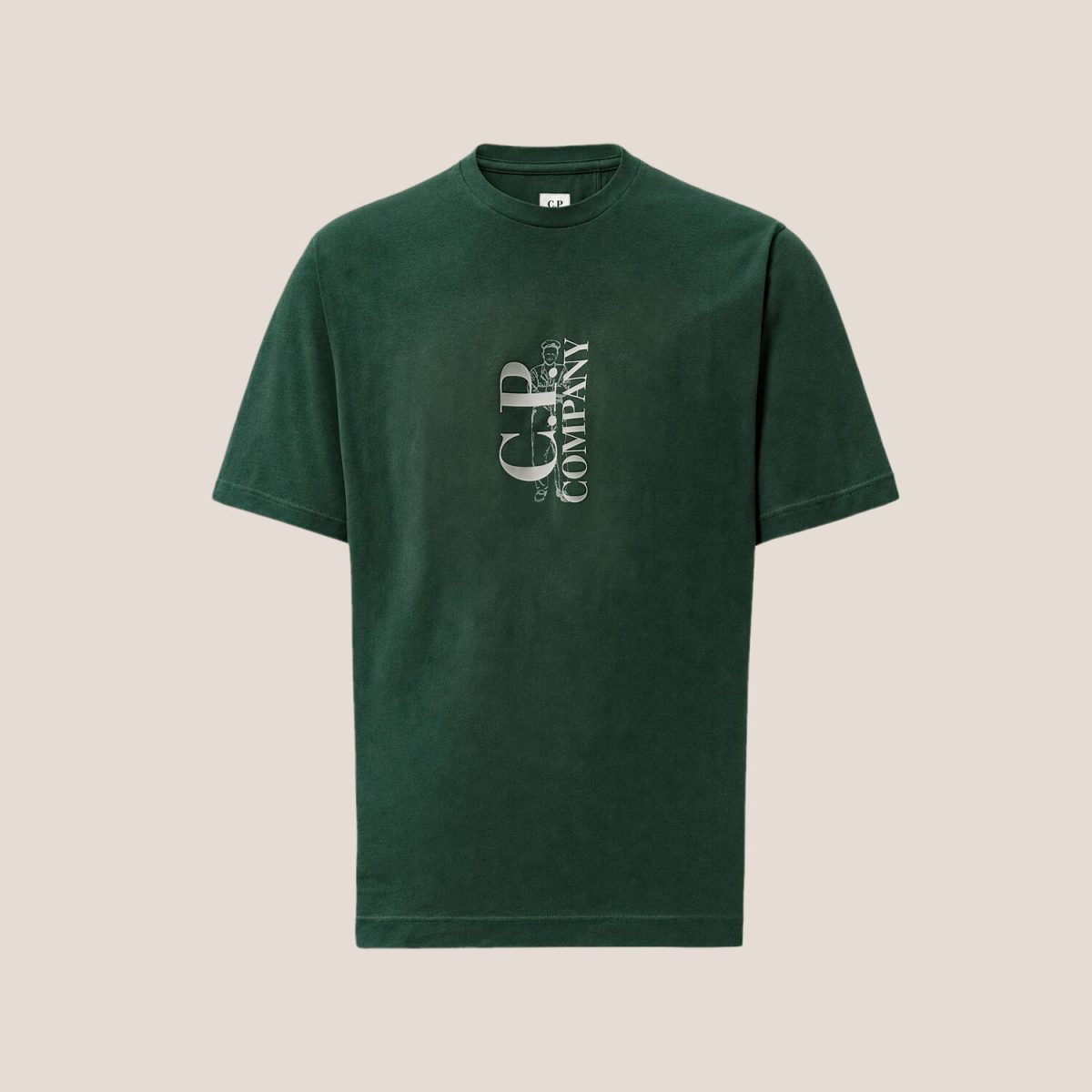 C.P. Company 30/1 Jersey Short Sleeve Vertical Logo T-Shirt
