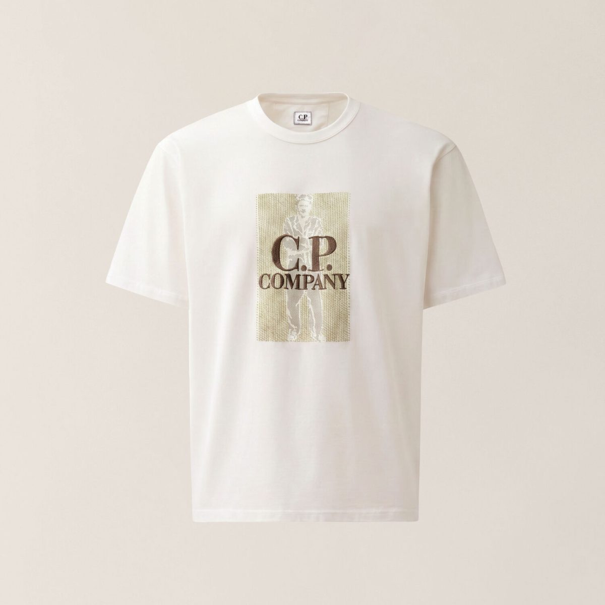 C.P. Company 30/2 Mercerized Jersey Twisted Short Sleeve Chest Logo T-Shirt