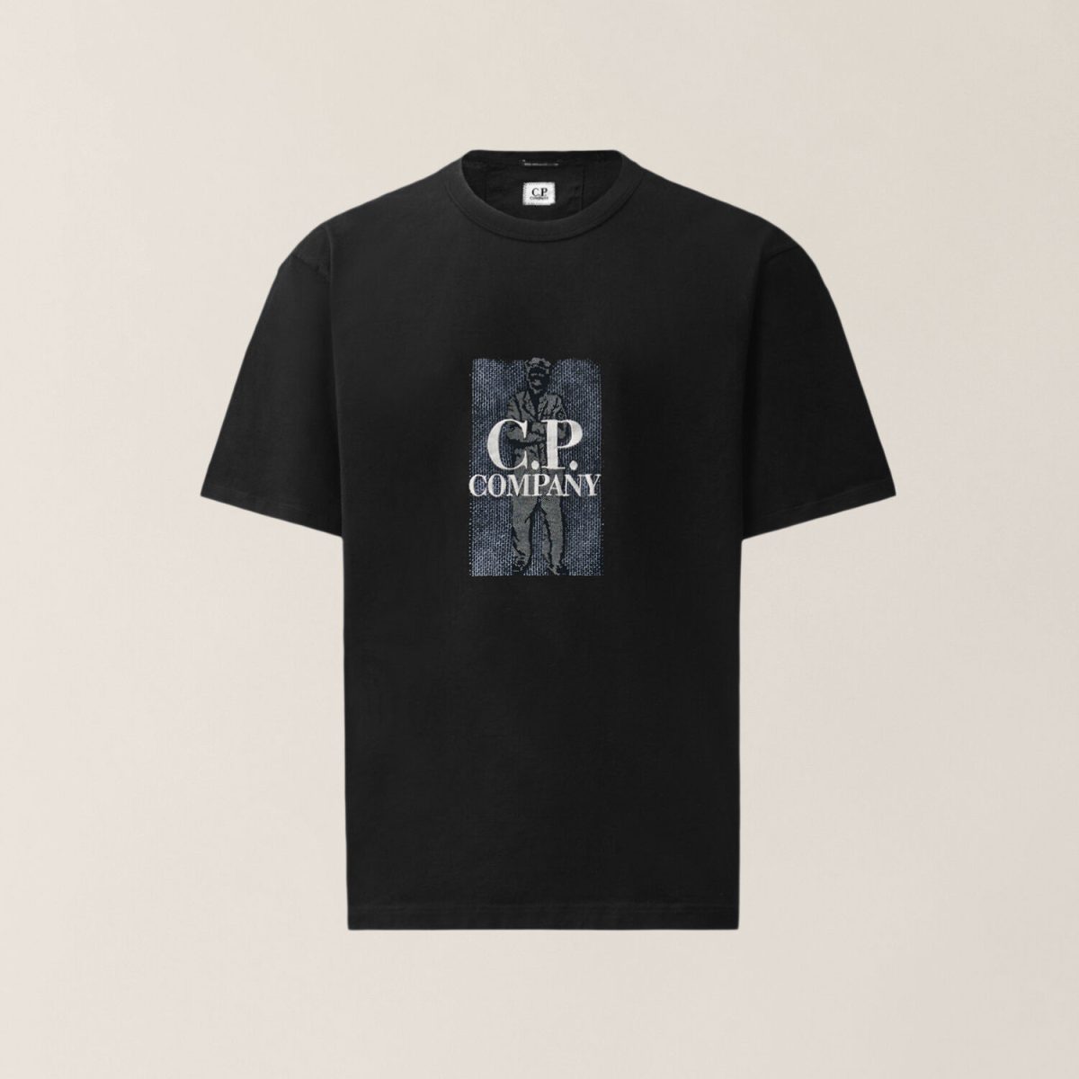 C.P. Company 30/2 Mercerized Jersey Twisted Short Sleeve Chest Logo T-Shirt