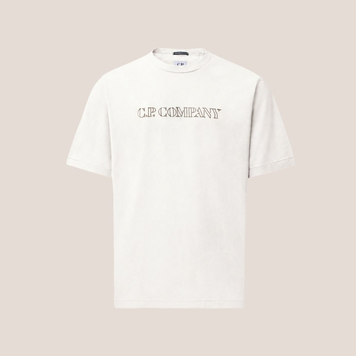 C.P. Company 30/2 Mercerized Jersey Twisted Short Sleeve Logo T-Shirt