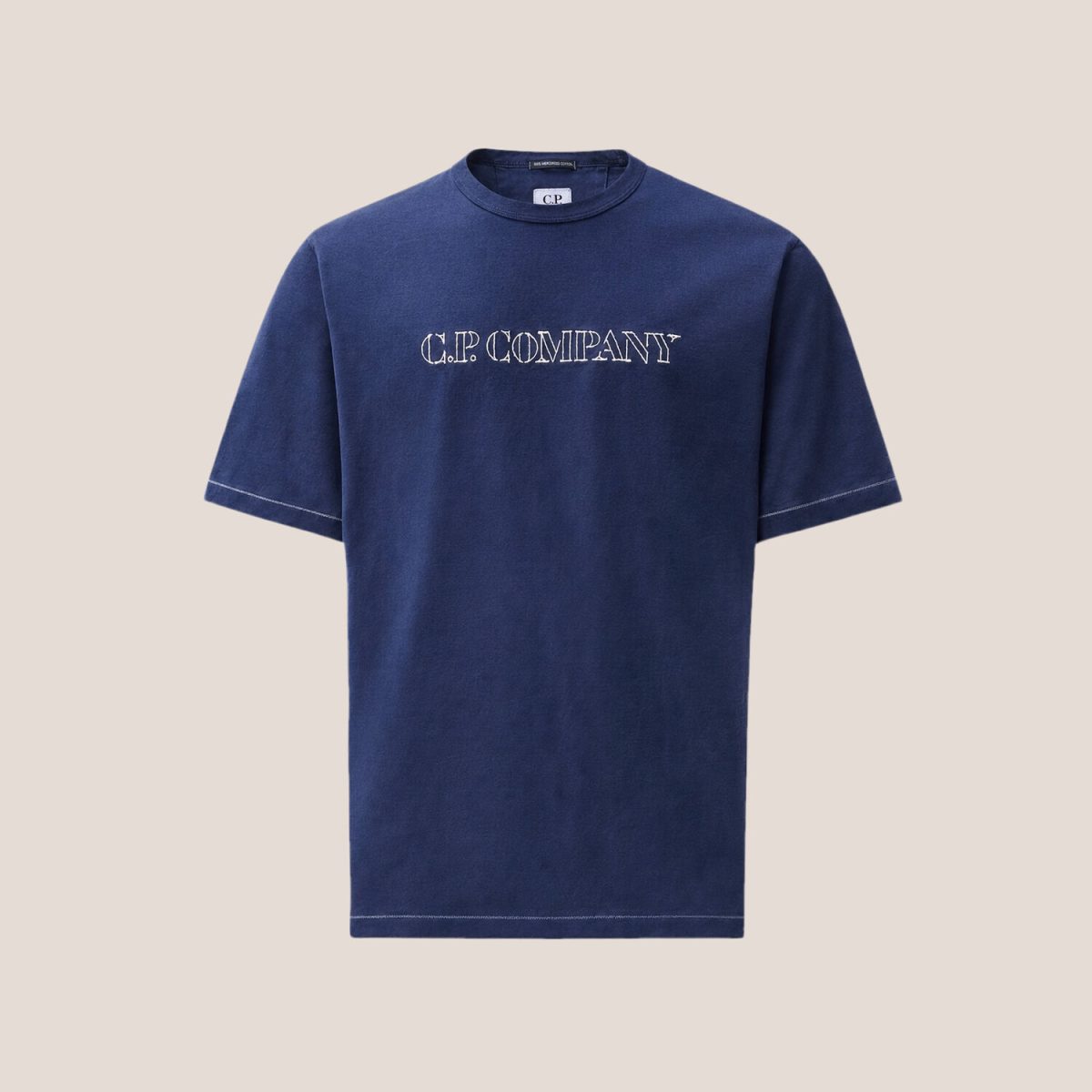 C.P. Company 30/2 Mercerized Jersey Twisted Short Sleeve Logo T-Shirt