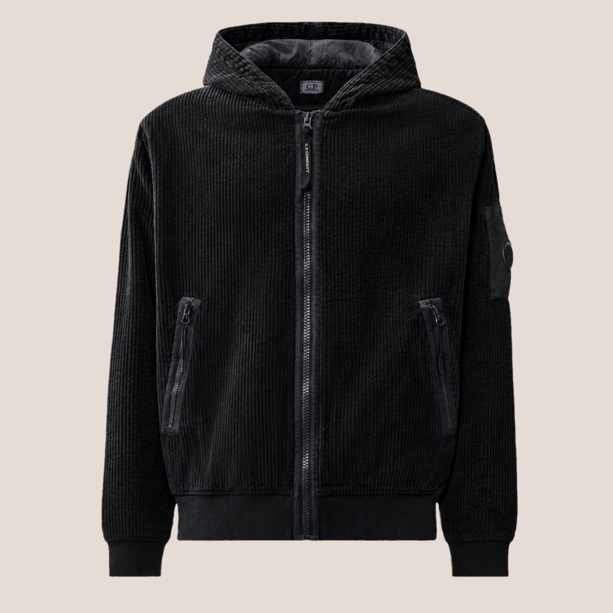 C.P. Company 350 Corduroy Hooded Lens Padded Sweatshirt