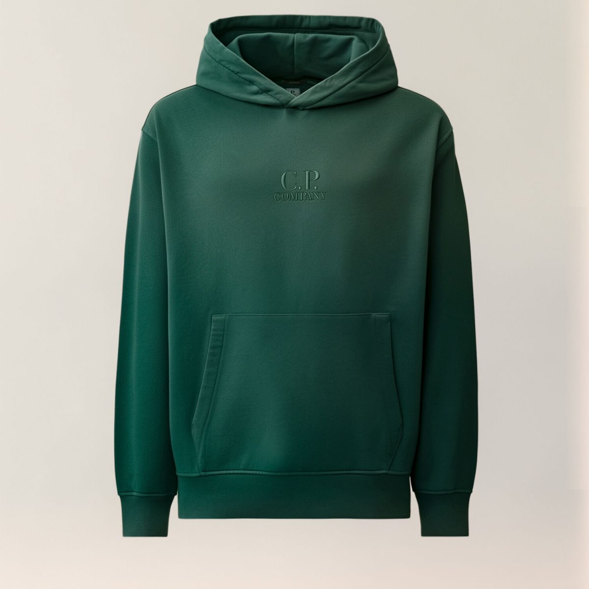C.P. Company Brushed and Emerized Diagonal Fleece Hooded Logo Sweatshirt