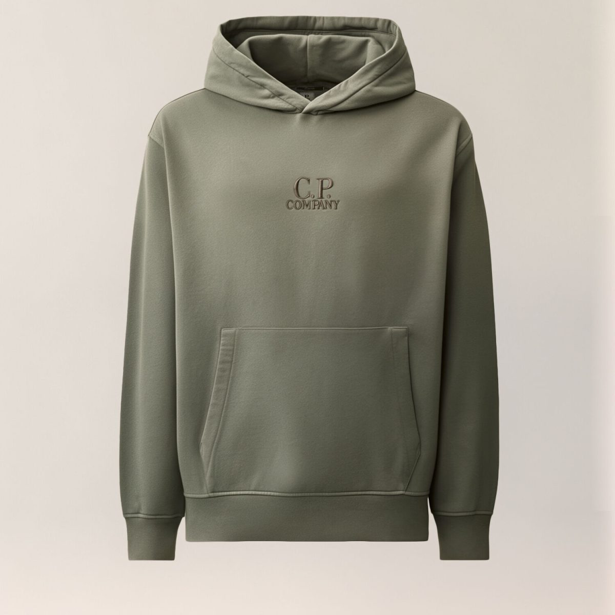 C.P. Company Brushed and Emerized Diagonal Fleece Hooded Logo Sweatshirt