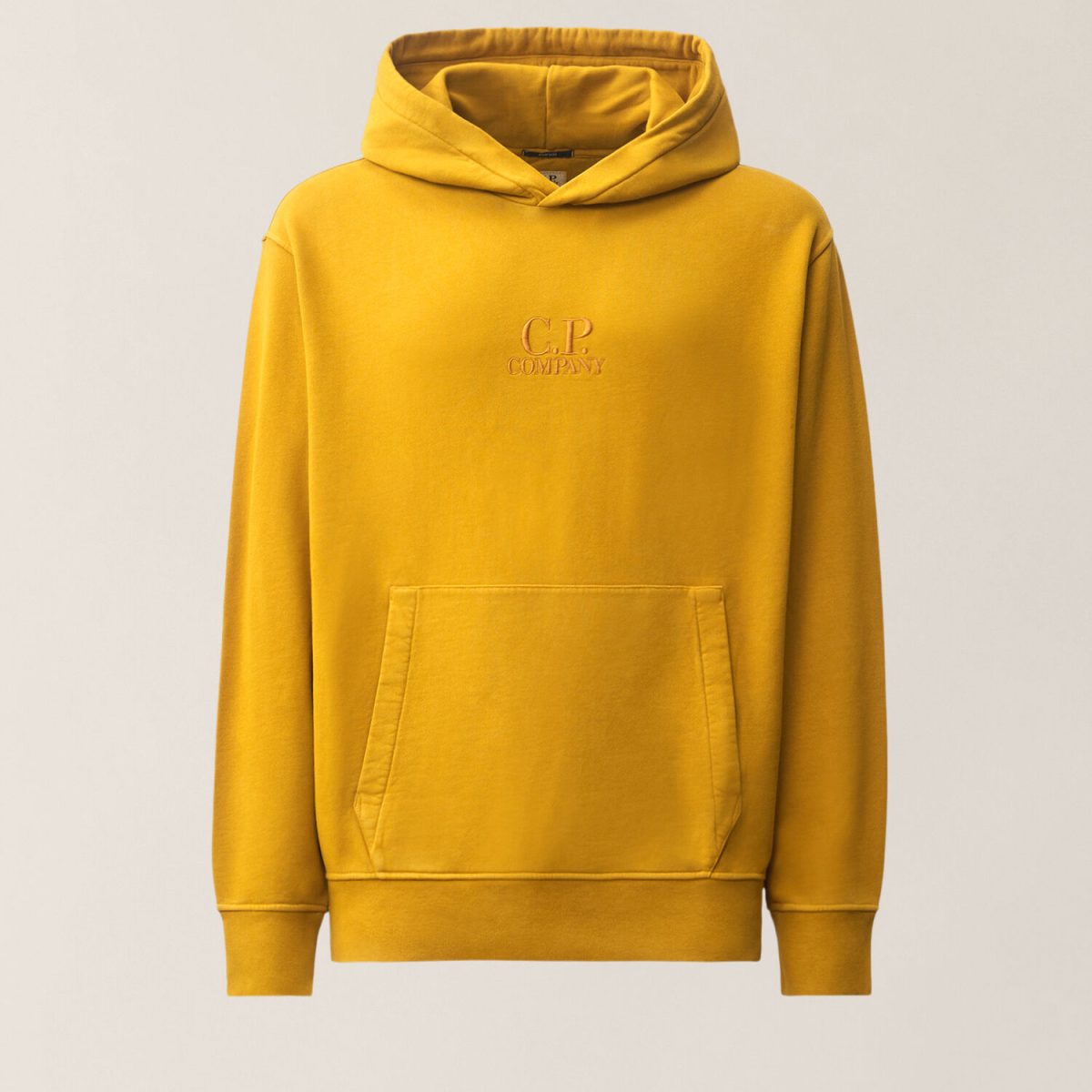 C.P. Company Brushed and Emerized Diagonal Fleece Hooded Logo Sweatshirt
