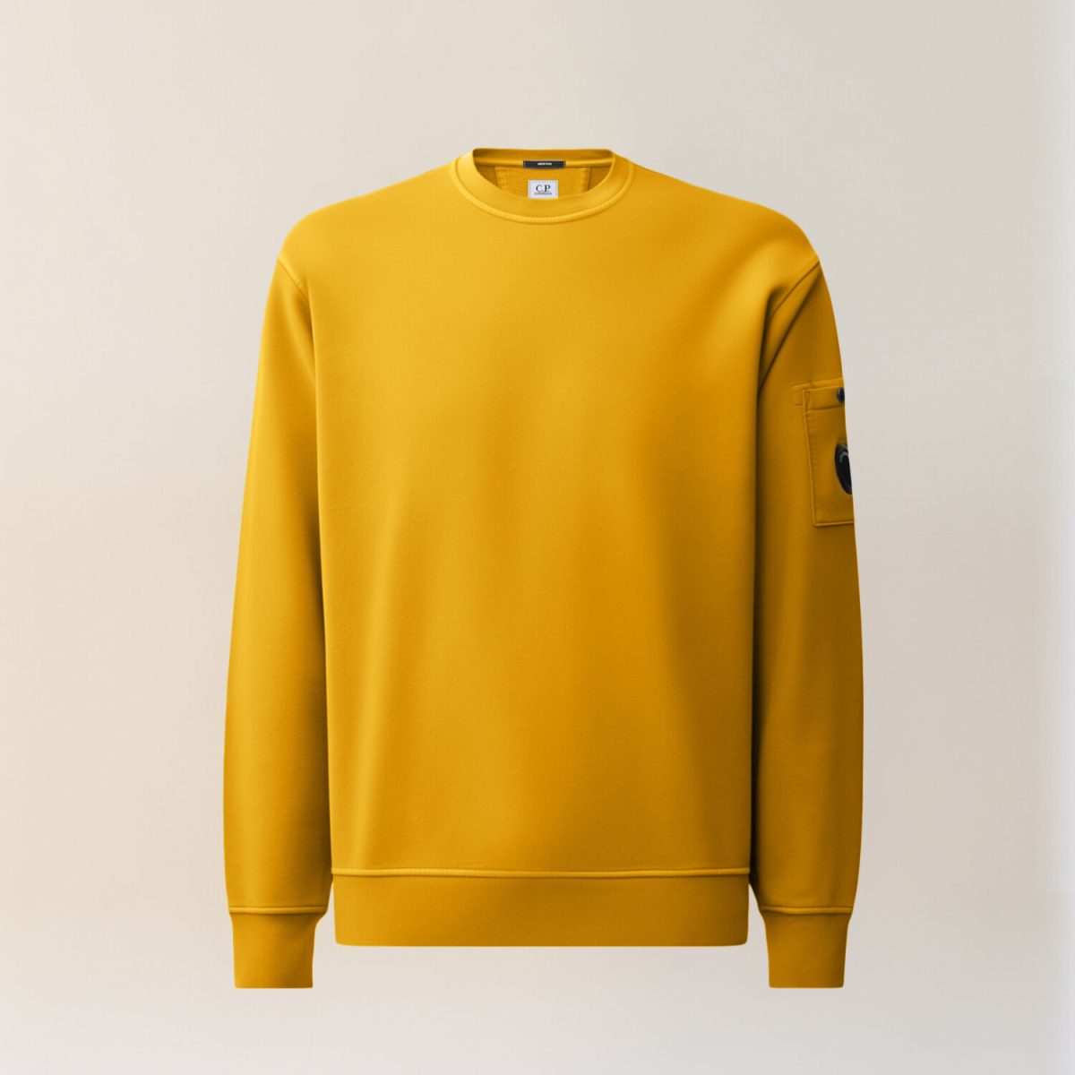 C.P. Company Brushed and Emerized Diagonal Fleece Lens Crewneck Sweatshirt