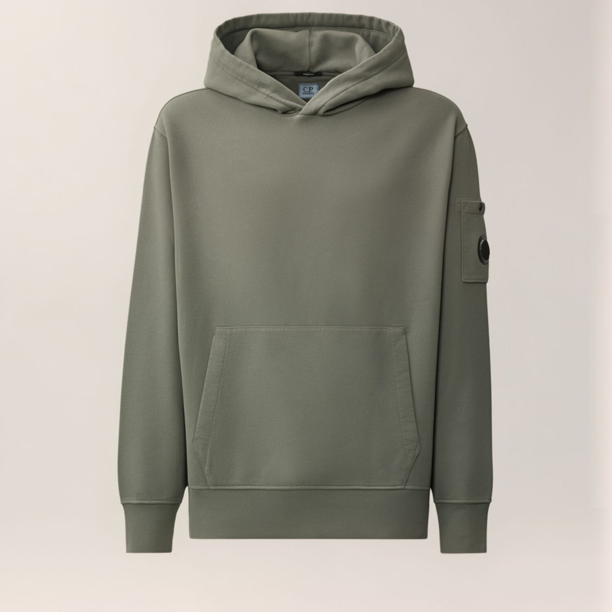 C.P. Company Brushed and Emerized Diagonal Fleece Lens Hooded Sweatshirt