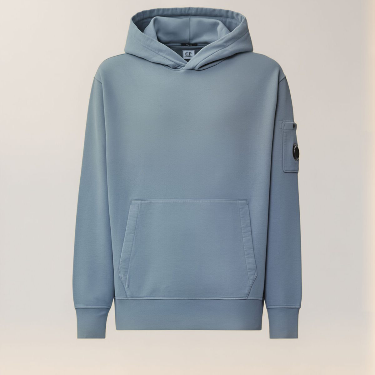 C.P. Company Brushed and Emerized Diagonal Fleece Lens Hooded Sweatshirt