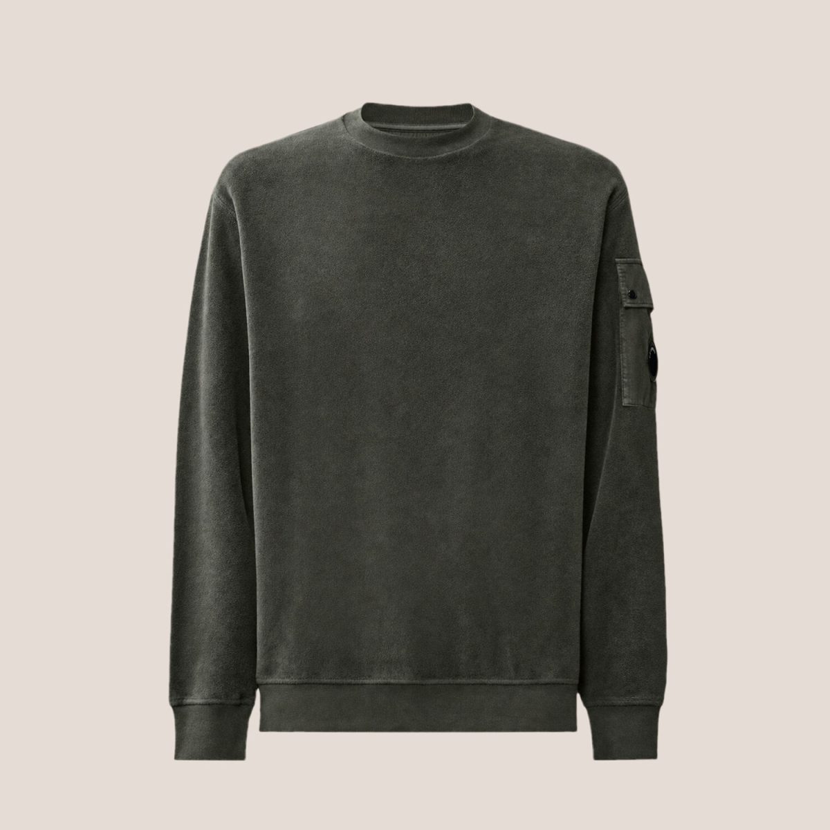 C.P. Company Brushed Emerized Diagonal Fleece Crewneck Lens Sweatshirt
